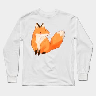 Cute fox sitting illustration Long Sleeve T-Shirt